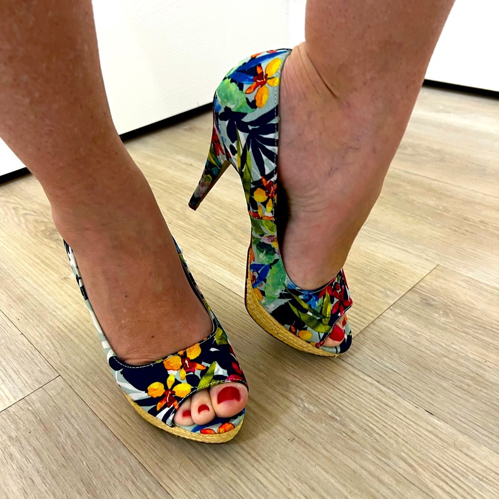 Cute floral high heels